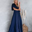  La Mere Wrap Women Navy Maxi Dress