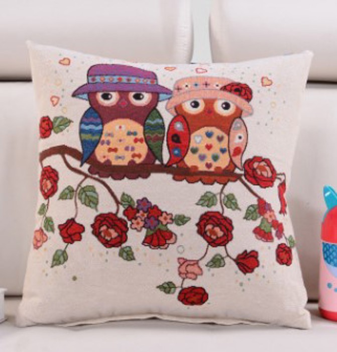  Whimsical Owl Throw Pillow Covers – Colorful 18"x18" Cushion Covers 