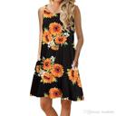 Sunflowers Small Lina Sleeveless Floral Women T-Shirt Mini Dress