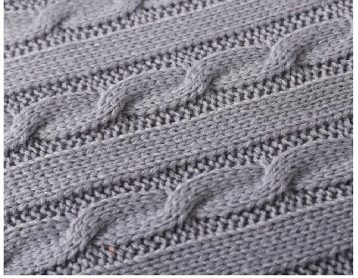 Cable Knit Cotton Pillow Covers – 18" x 18" – Cozy Textured Design (No Insert)