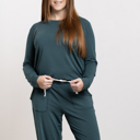 Large Green Women's Christmas Pajama Set Modal Sleepwear,  Natural Sleepwear, Modal Pajama Set, Natural Lounge Wear, Buttery Soft Sleepwear