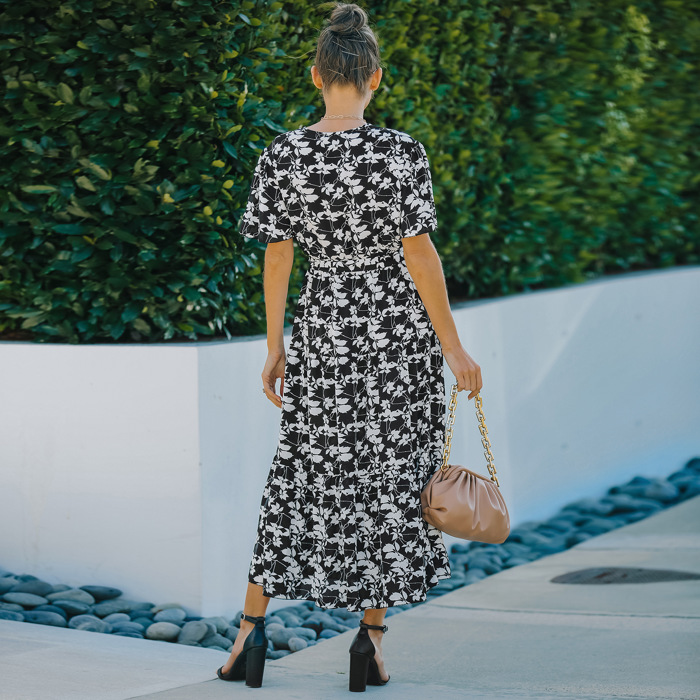 Milan Floral Belted Midi Dress