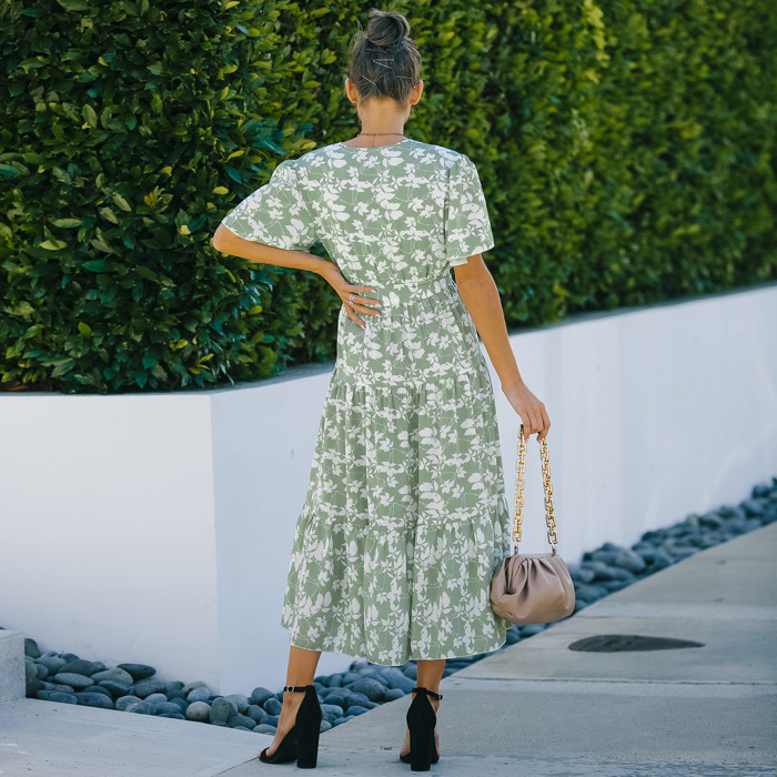 Milan Floral Belted Midi Dress