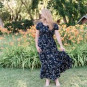  Kayla Floral Smocked Bodice Dress  Boho Floral Maxi Dress, Party Dress, Prom Dress, Wedding Dress, Modest Dress, Motherhood Friendly Dress