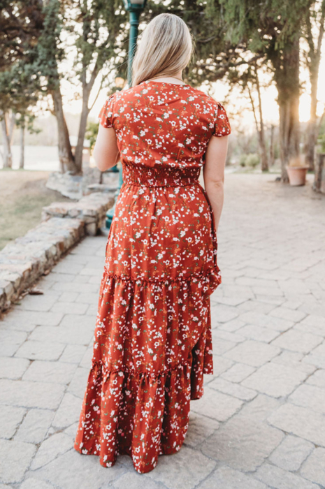 Annabelle Polka Dot Split Maxi Dress