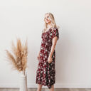  Laurel Smocked Midi Dress Floral with Flutter Sleeves