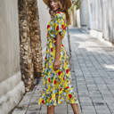  KNEE LENGTH RUFFLE WOMEN WRAP DRESS CLEARANCE