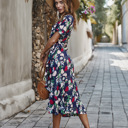  KNEE LENGTH RUFFLE WOMEN WRAP DRESS CLEARANCE