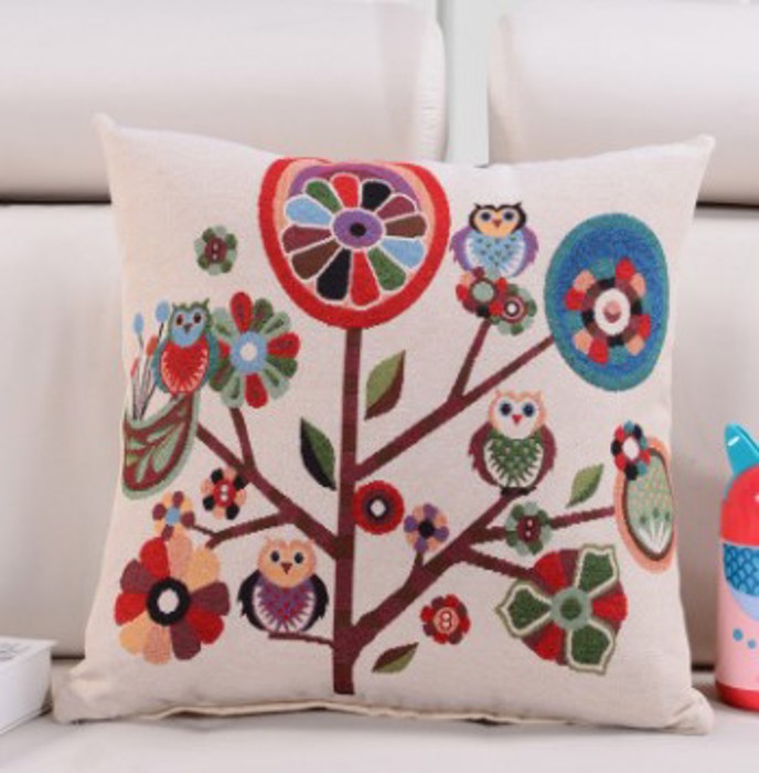  Whimsical Owl Throw Pillow Covers – Colorful 18"x18" Cushion Covers 