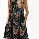 Black Floral Small Lina Sleeveless Floral Women T-Shirt Mini Dress