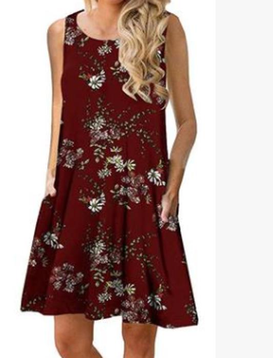 Lina Sleeveless Floral Women T-Shirt Mini Dress