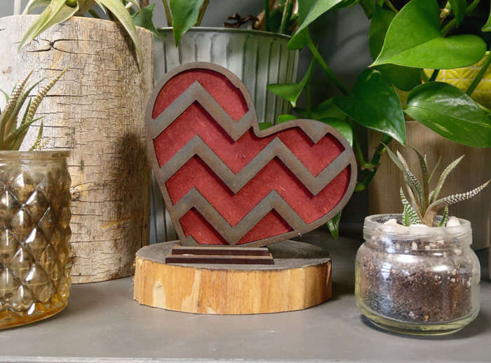 Laser Cut Heart Decor - Small Zig Zag