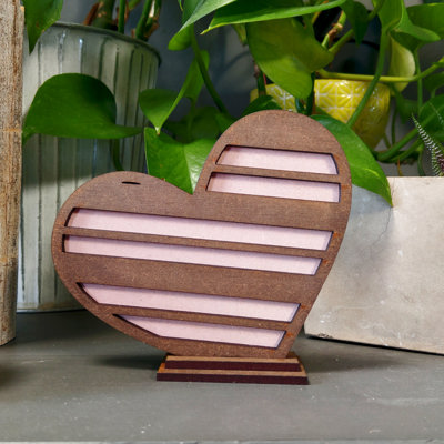 Laser Cut Heart Decor - Small Stripe