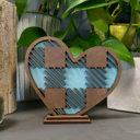  Laser Cut Heart Decor - Small Plaid