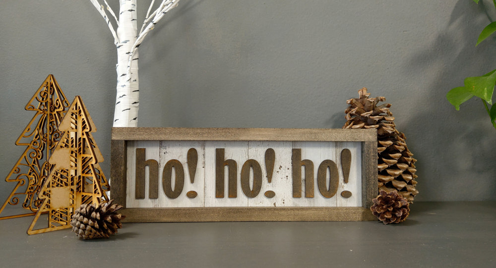 Ho! Ho! Ho! - Shiplap Framed Sign