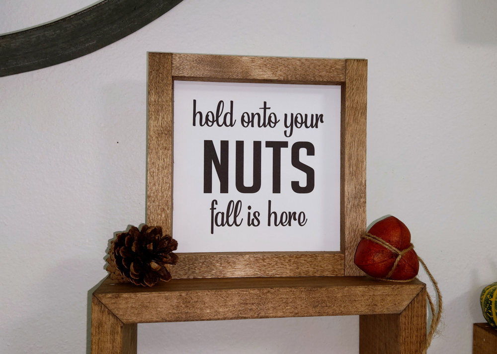 Hold Onto Your Nuts Fall Is Here - Mini Sign