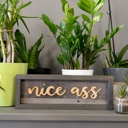  Nice Ass - Charcoal Shiplap Framed Sign