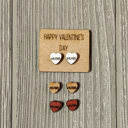  Valentine Conversation Heart Earrings with Wood Card - HUGS