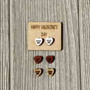  Valentine Conversation Heart Earrings with Wood Card - KISS ME