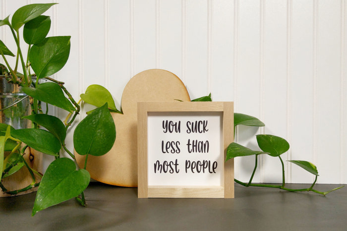 You Suck Less Than Most People - Mini Sign