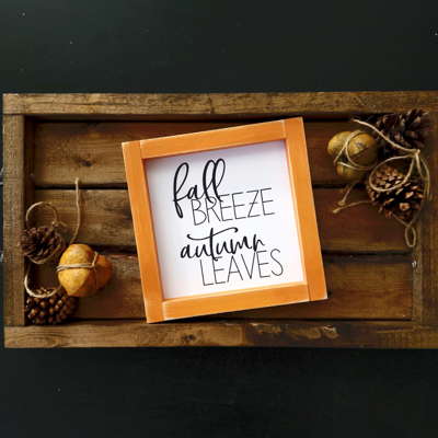 Fall Breeze Autumn Leaves - Mini Sign