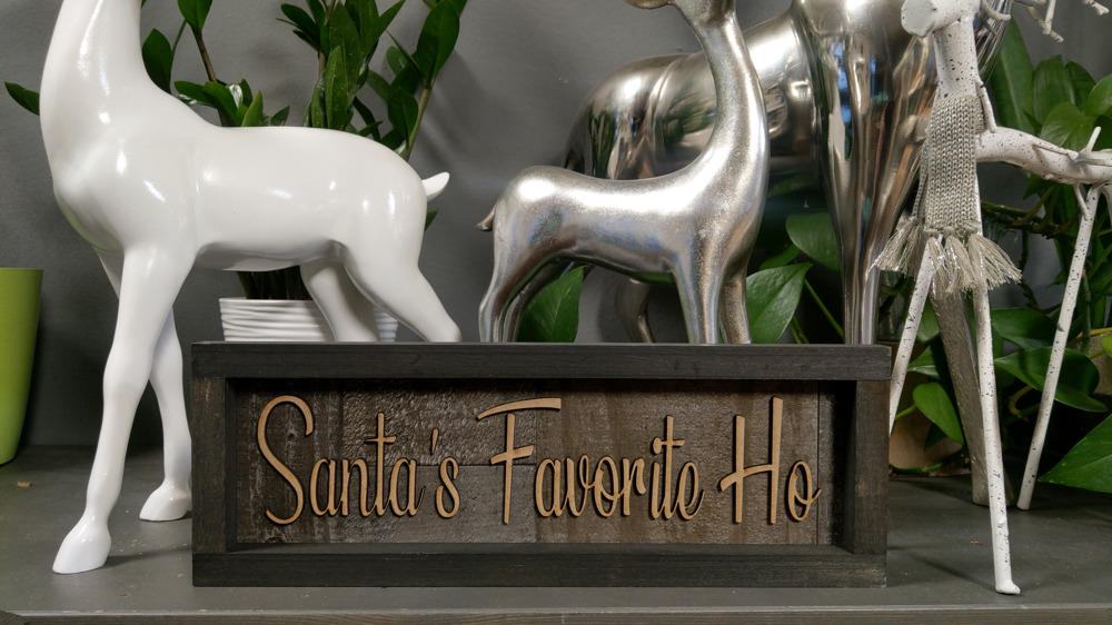 Santa's Favorite Ho - Shiplap Framed SIgn