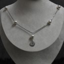  Custom Stainless Steel Handcrafted Initial Pearl Adjustable Necklace | Made with Swarovski Pearls | Engraved Initial Pendant 