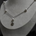  Custom Stainless Steel Handcrafted Initial Pearl Adjustable Necklace | Made with Swarovski Pearls | Engraved Initial Pendant 