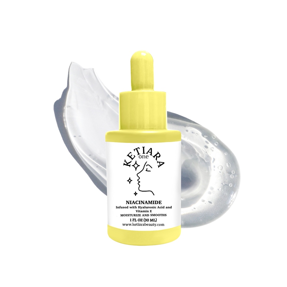 Nourishing Niacinamide Lightweight Water-Based Serum for Face | Infused with Hyaluronic Acid & Vitamin E by Ketiara | 1oz