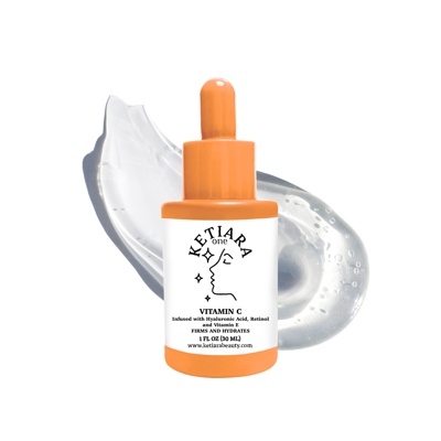 Rejuvenating Vitamin C Lightweight Water-Based Serum for Face | Infused with Hyaluronic Acid, Retinol & Vitamin E by Ketiara | 1oz