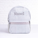 Gray Personalized Seersucker Baby Backpacks