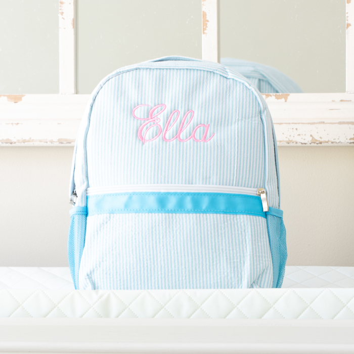 Personalized Seersucker Baby Backpacks