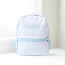 Baby Blue Personalized Seersucker Baby Backpacks