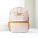 Taupe Personalized Seersucker Baby Backpacks