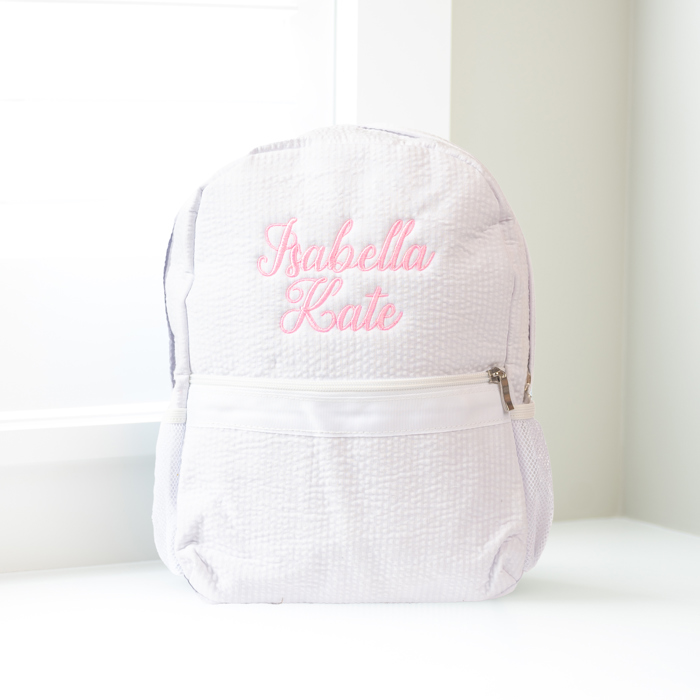 Personalized Seersucker Baby Backpacks