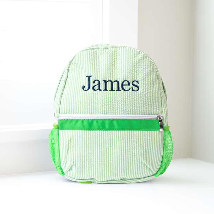 Personalized Seersucker Baby Backpacks