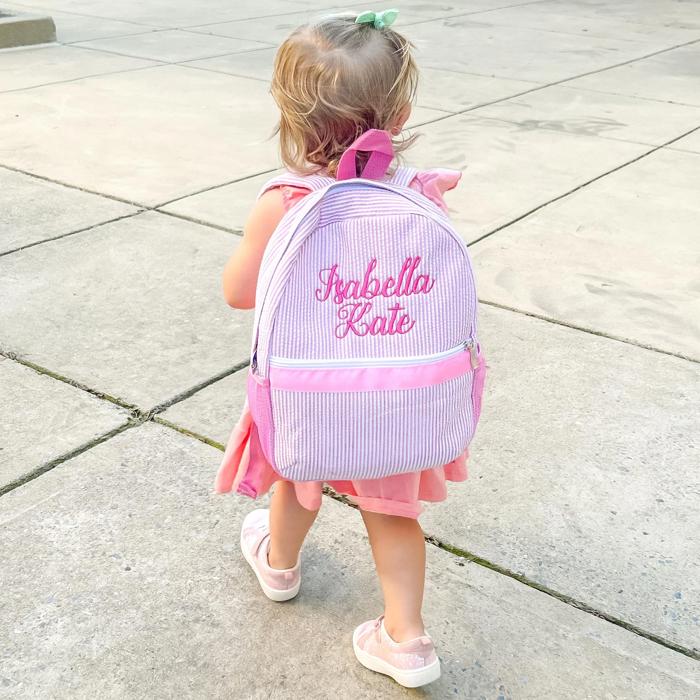 Personalized Seersucker Baby Backpacks