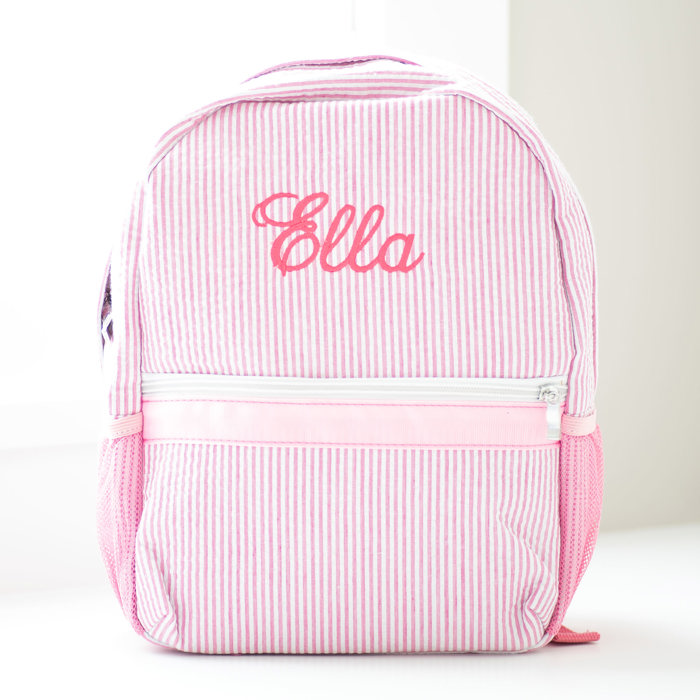 Personalized Seersucker Baby Backpacks