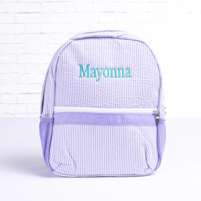 Personalized Seersucker Baby Backpacks