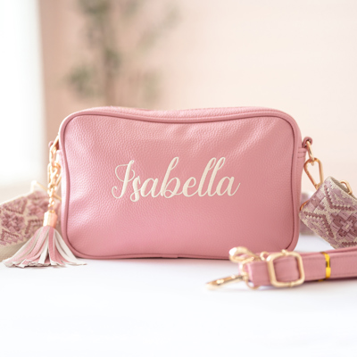 Personalized Crossbody Bag, Vegan Leather Handbag, Personalized Gift for Mom, PU Leather Clutch, Bridesmaid Crossbody Bags, Mommy and Me Bag