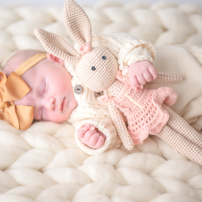 Personalized Crochet Doll, Embroidered Easter Bunny, Monogrammed Baby Gift for Girls & Boys