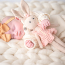  Personalized Crochet Doll, Embroidered Easter Bunny, Monogrammed Baby Gift for Girls & Boys