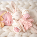  Personalized Crochet Doll, Embroidered Easter Bunny, Monogrammed Baby Gift for Girls & Boys