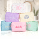  Personalized Makeup Bags, Oversized Cosmetic Bag, Monogram Makeup Organizer, Custom Toiletry Bag