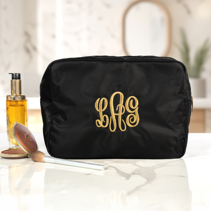 Personalized Makeup Bags, Oversized Cosmetic Bag, Monogram Makeup Organizer, Custom Toiletry Bag