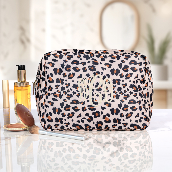 Personalized Makeup Bags, Oversized Cosmetic Bag, Monogram Makeup Organizer, Custom Toiletry Bag
