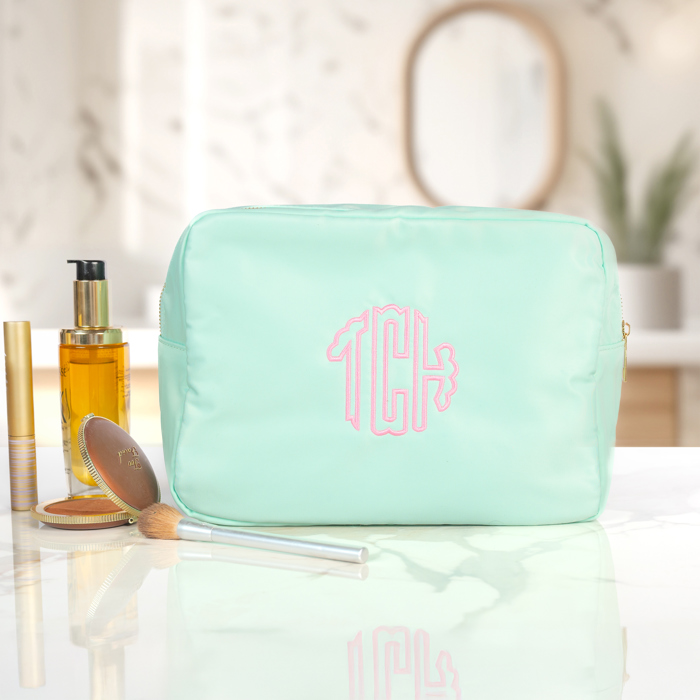 Personalized Makeup Bags, Oversized Cosmetic Bag, Monogram Makeup Organizer, Custom Toiletry Bag