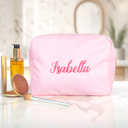 Baby Pink Personalized Makeup Bags, Oversized Cosmetic Bag, Monogram Makeup Organizer, Custom Toiletry Bag