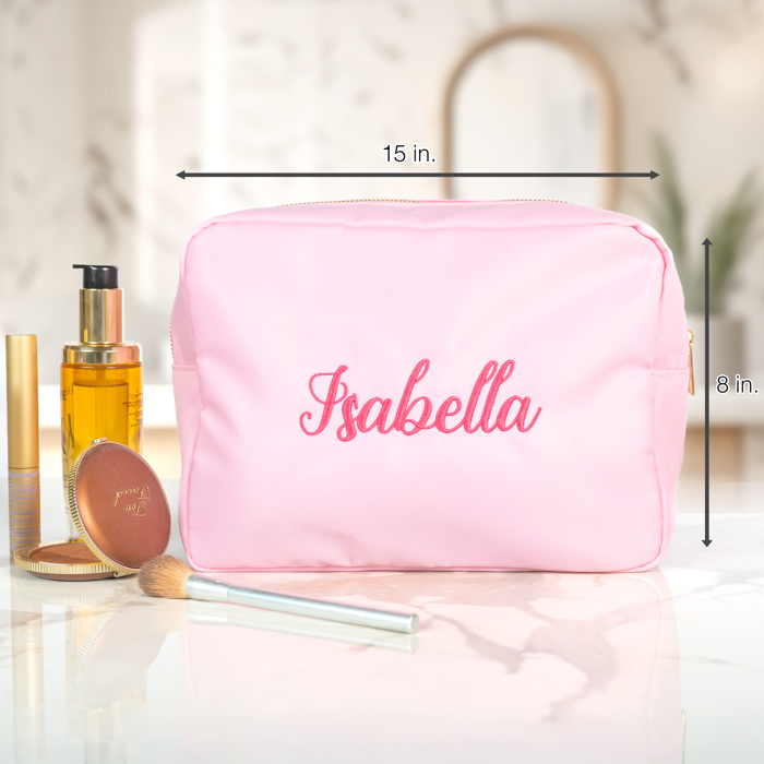 Personalized Makeup Bags, Oversized Cosmetic Bag, Monogram Makeup Organizer, Custom Toiletry Bag