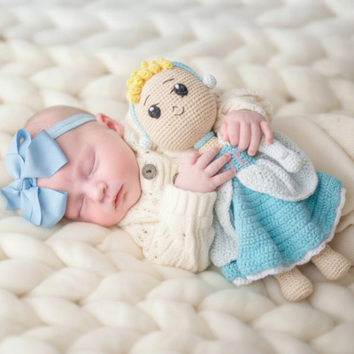 Personalized Princess Dolls, Valentine's Gift for Girls, Embroidered Crochet Doll, Custom Name Baby Dolls, Baby Gift for Girls